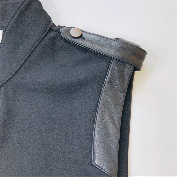 Parker Black with Leather Trim Tunic Dress - Picture 6 of 7